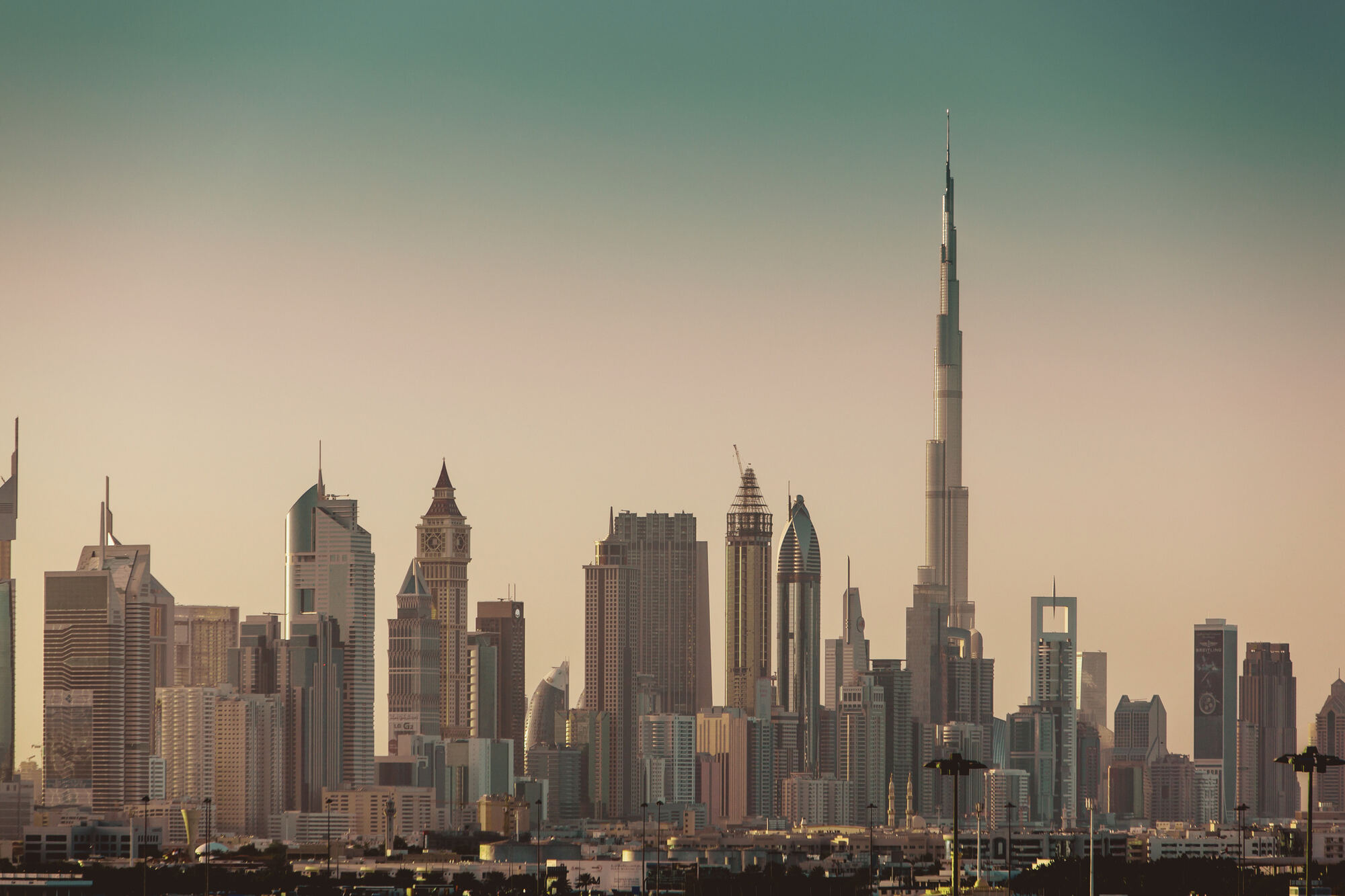 Dubai skyline at dusk
